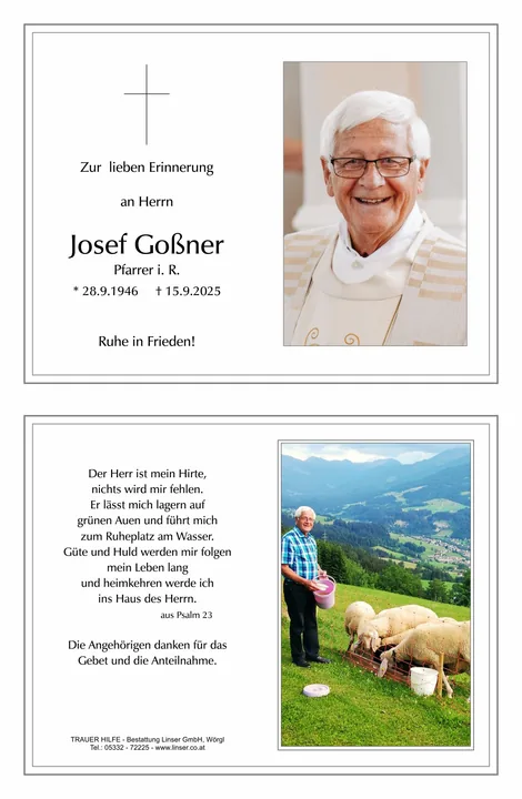 Beerdigung von Josef Gossner
