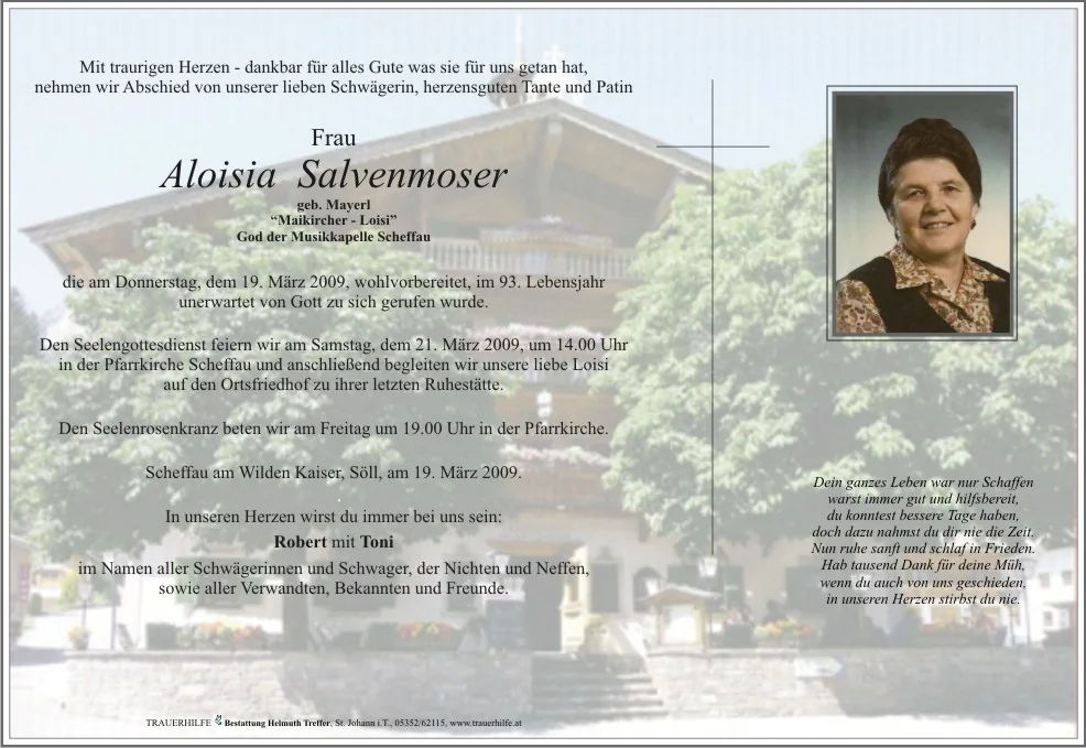 Gedenkständchen für Maikircher Loisi