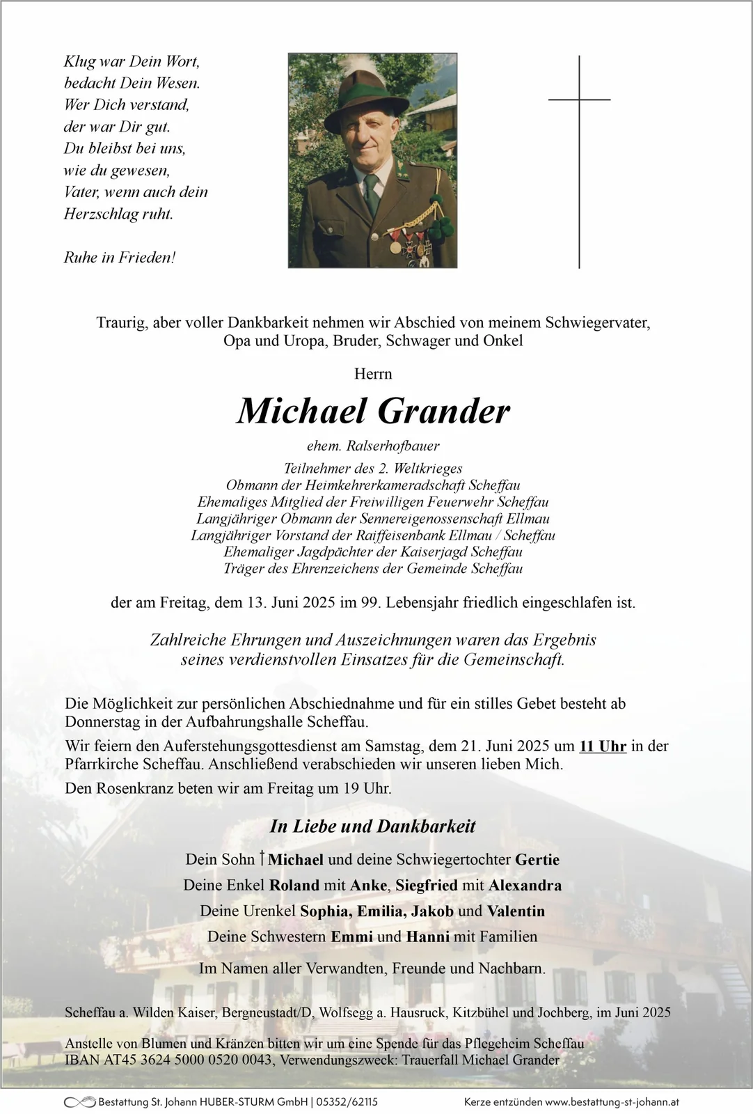 Beerdigung von Michael Grander