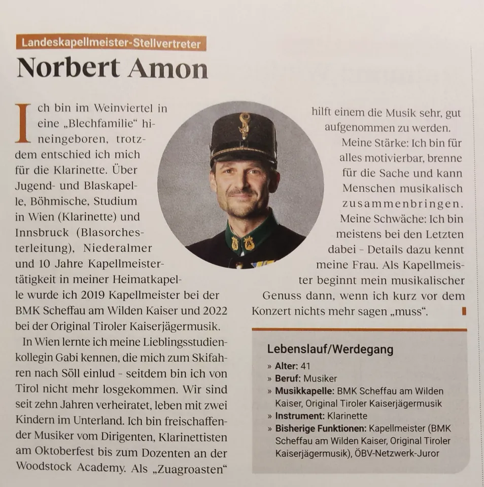 Norbert Amon zum Landeskapellmeister-Stellvertreter gewählt
